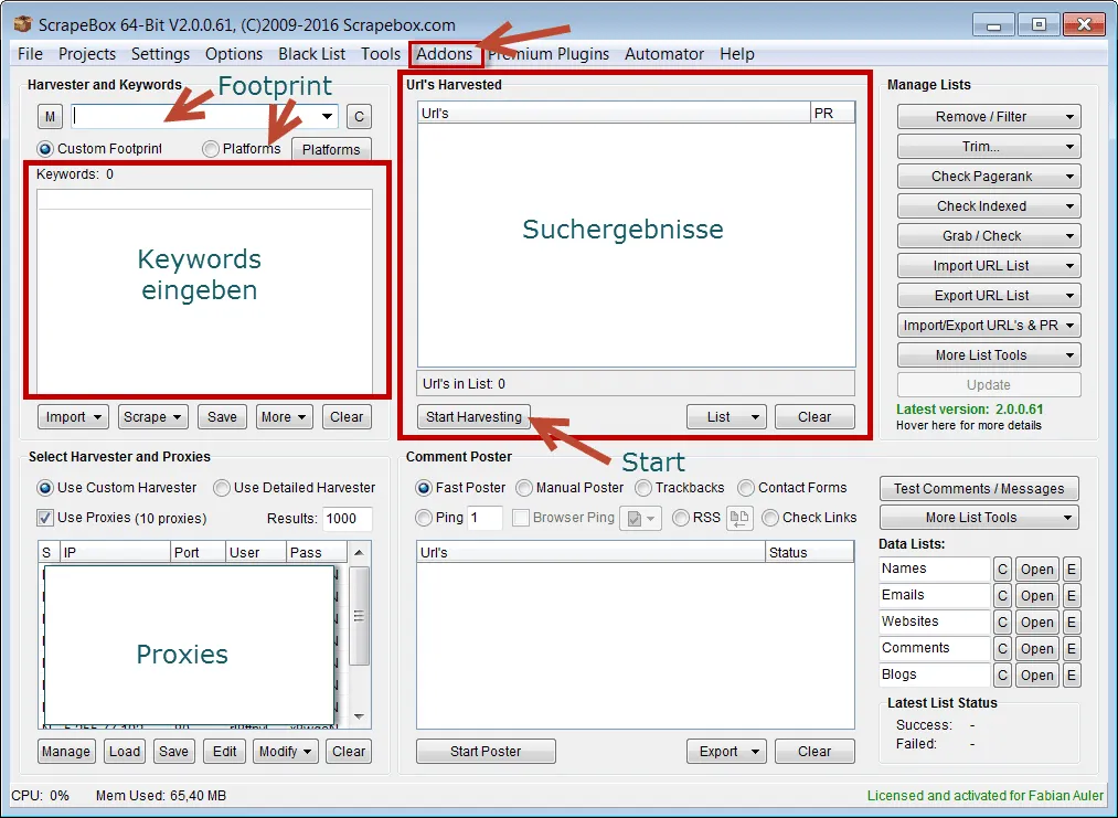 Setting Up Scrapebox