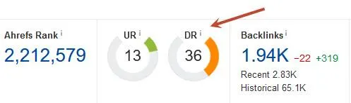 Domain Rating metric