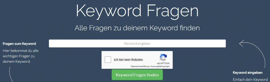 Searching keyword questions on wrel.de