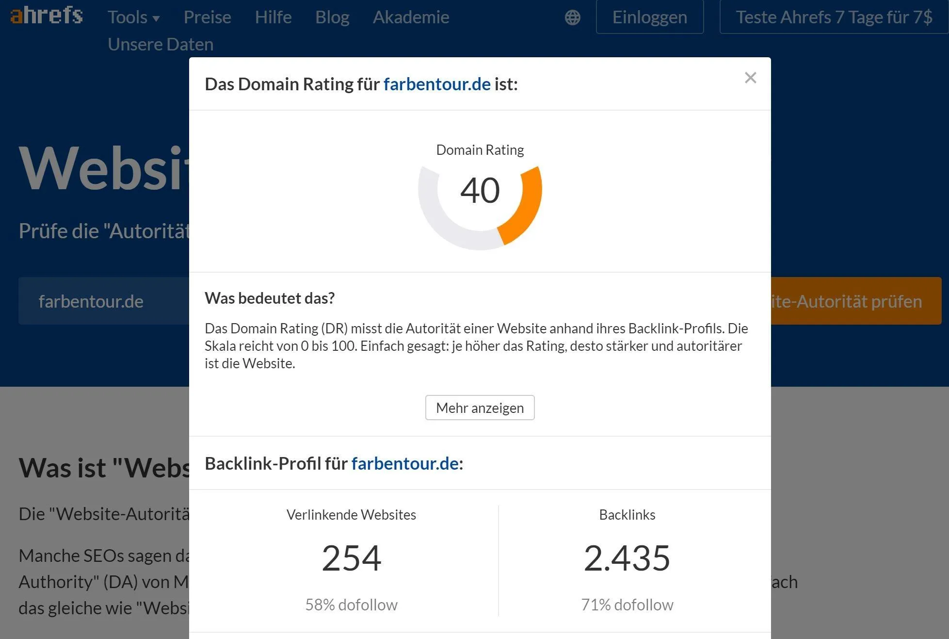 Domain Rating competitor analysis