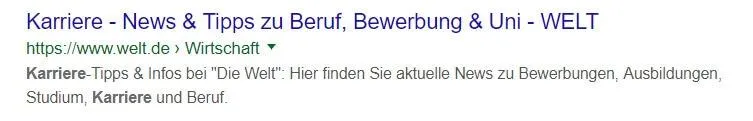 Title example with brand name (WELT)