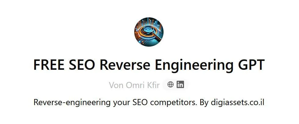 Free SEO Custom Chat GPT Reverse Enginge.