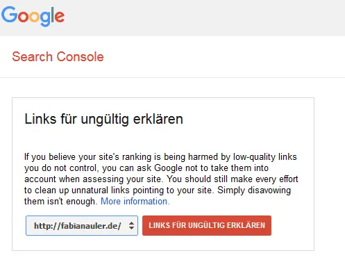 Google Disavow Tool start