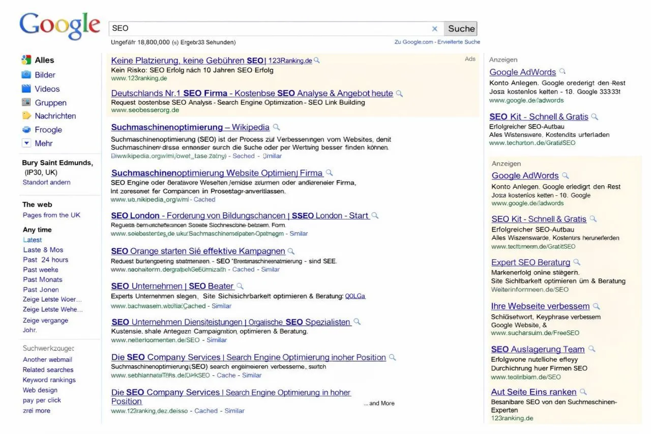 Google SERPs in the 2000s
