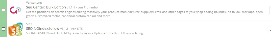 Search engine optimization modules for Prestashop