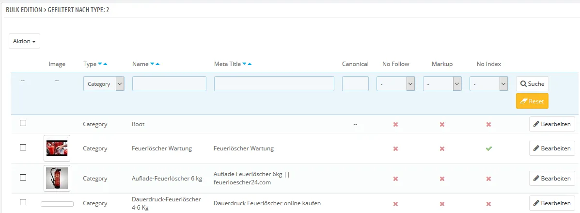 Module SEO Center Bulk Edition allows the title tag and more to be adjusted
