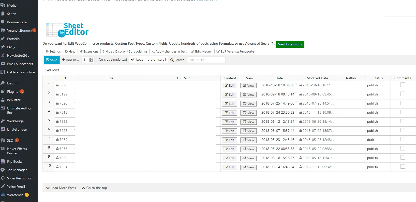 sheet editor for yoast