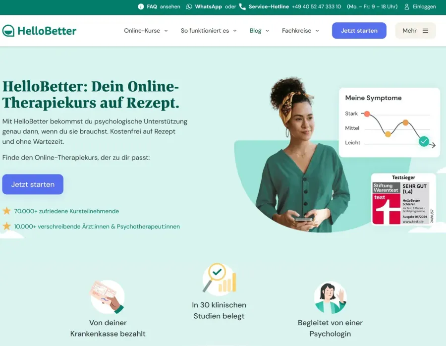 Homepage of HelloBetter
