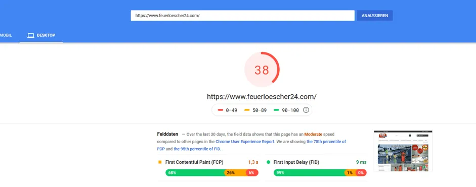 Action needed: Pagespeed