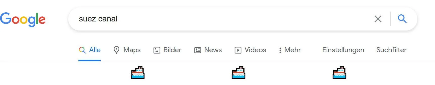 Google Easter Egg Suez Canal
