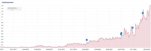 Visibility index over time – IT systems house (B2B)