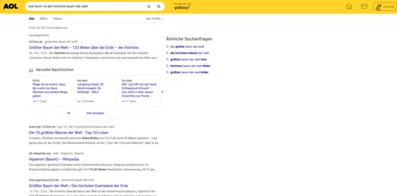 AOL. – Screenshot der Startseite