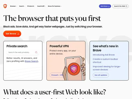Brave Search – Screenshot der Startseite