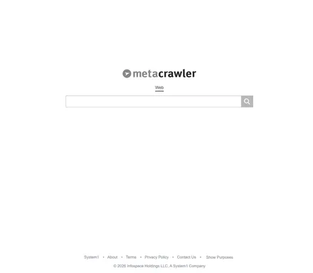 Metacrawler – Screenshot der Startseite