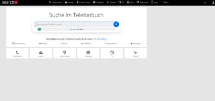 Search.ch – Screenshot der Startseite