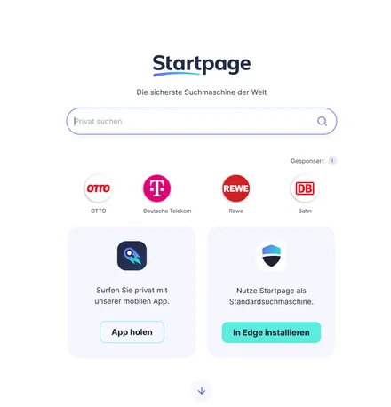 Startpage.com (Ixquick) – Screenshot der Startseite