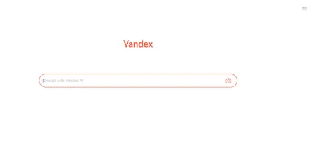 Yandex – Screenshot der Startseite