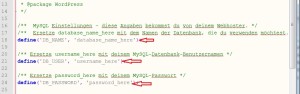 wp-config bearbeiten