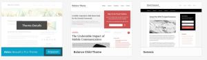 Ganz rechts siehst du das Genesis Framework und links zwei Child Theme