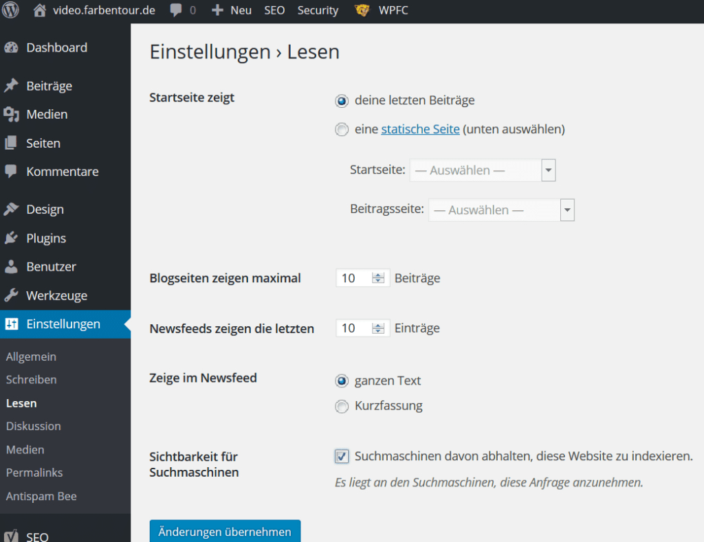 Hier sollte der Haken niemals aktiviert sein