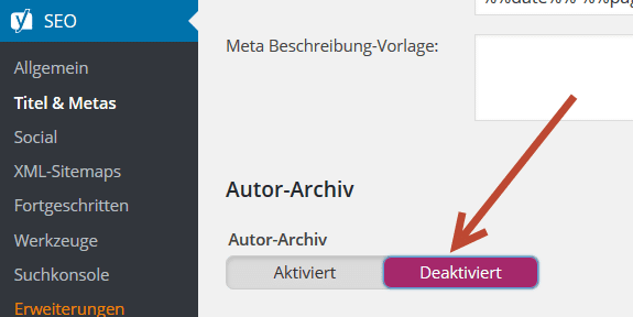 Autoren Archive deaktivieren