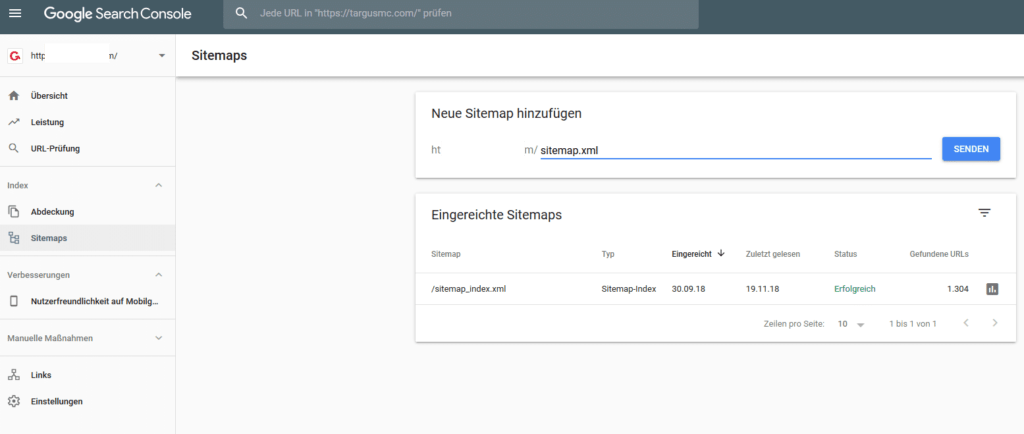 XML Sitemap einreichen 