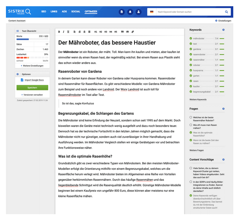 Quelle: Sistrix.de / https://www.sistrix.de/tutorials/content-assistent/