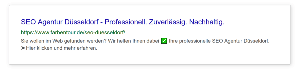 Snippet-Optimierung auf das Keyword