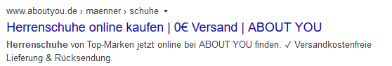 Title Tag für Onlineshops