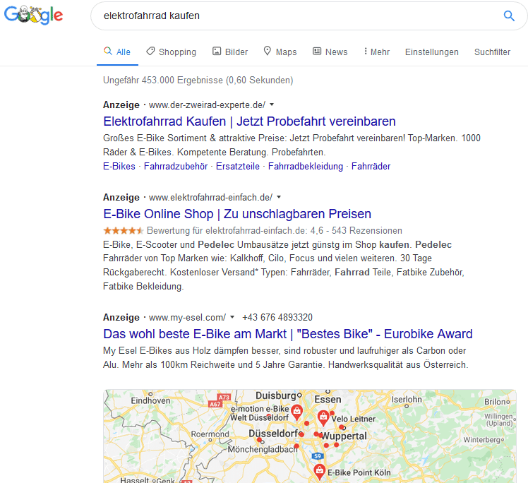 ebike kaufen serps