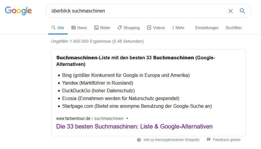 Platz 0 bei Google