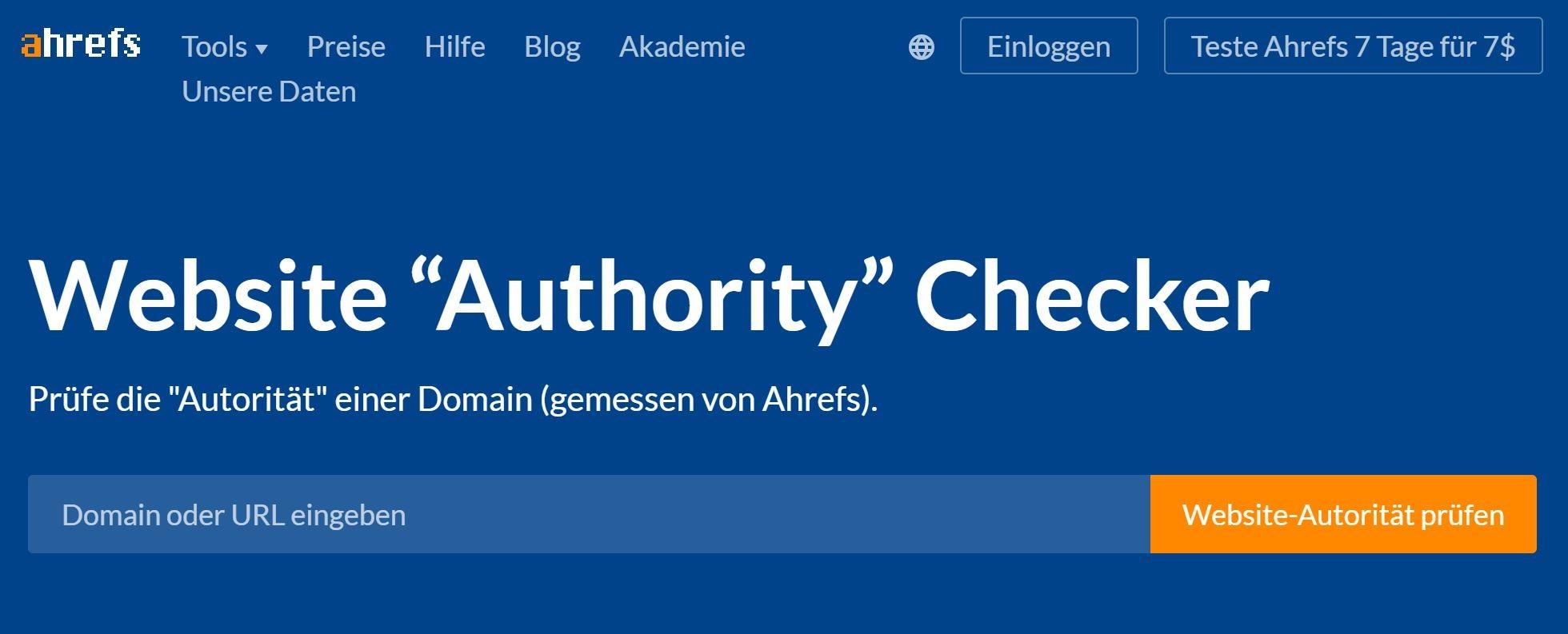 Website Authority Checker zur Konkurrenzanalyse