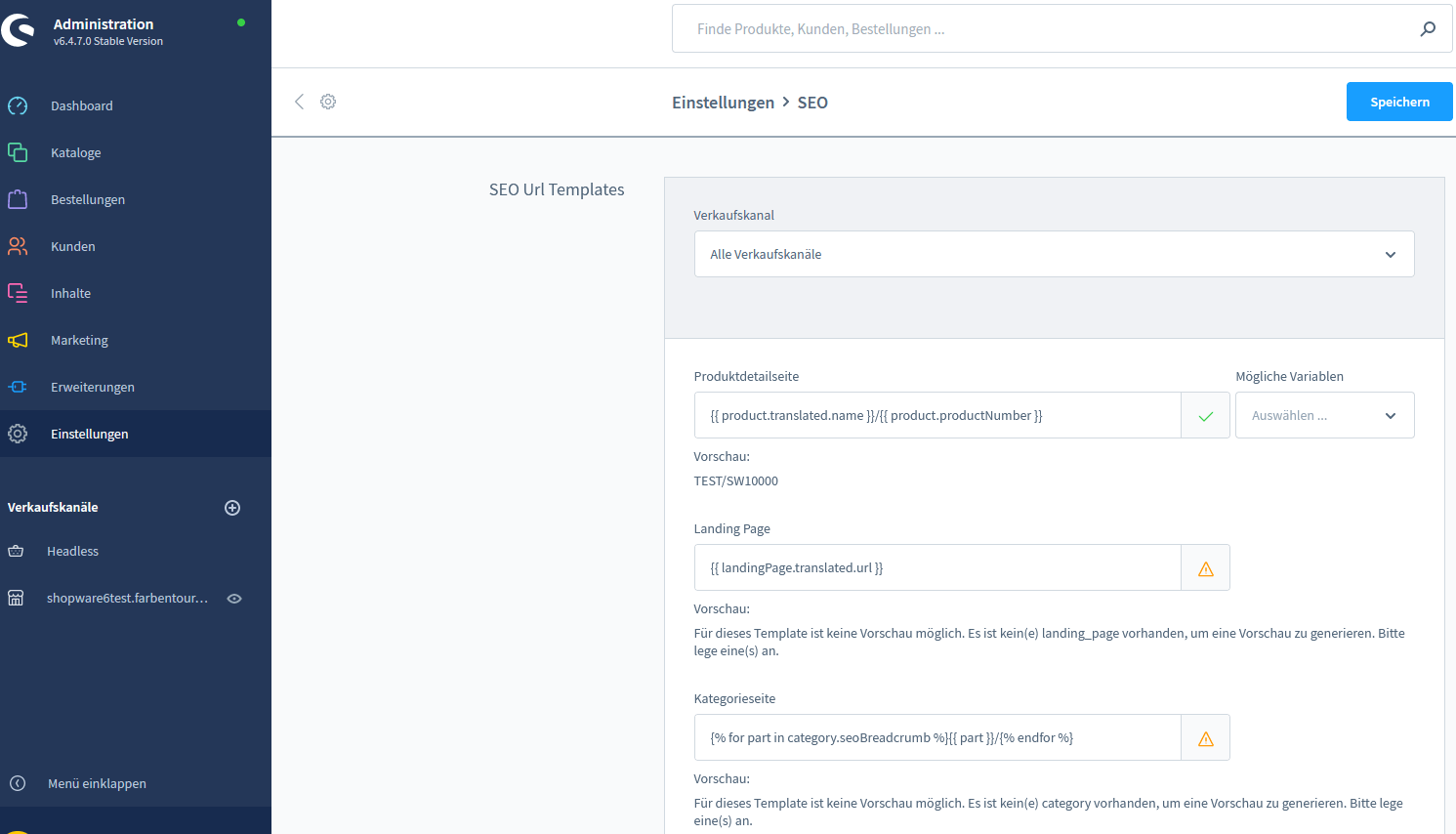Shopware 6 SEO Grundeinstellungen