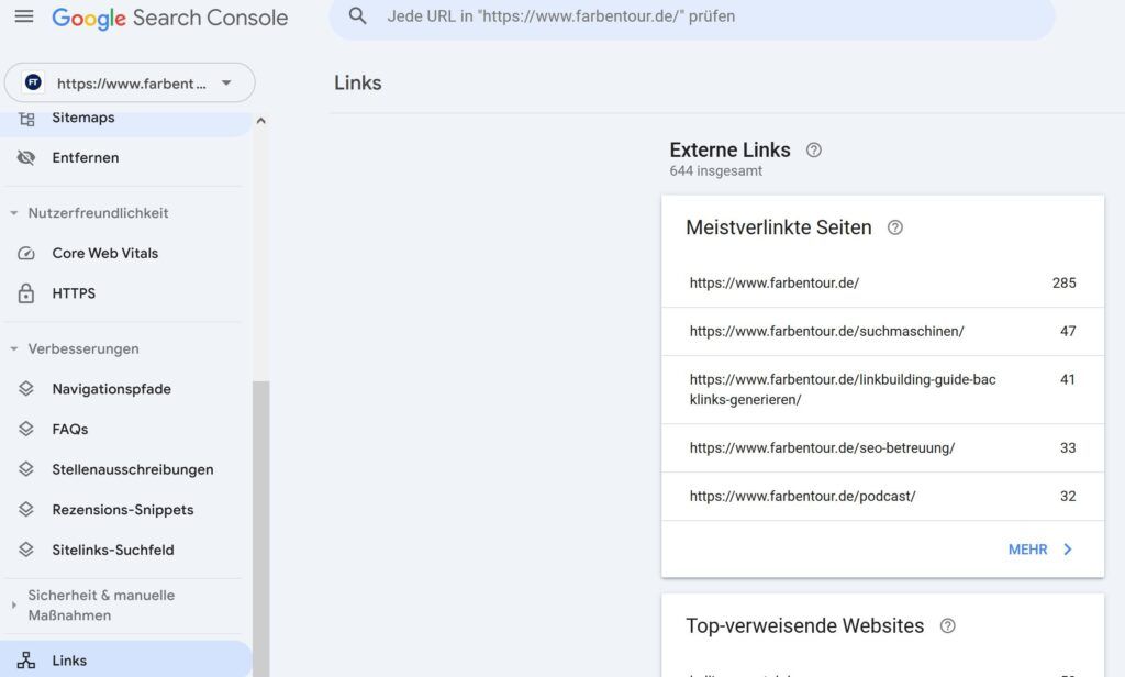 Links Search Console
