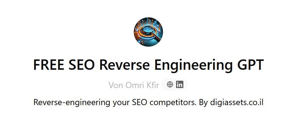 Free SEO Custom Chat GPT Reverse Enginge.