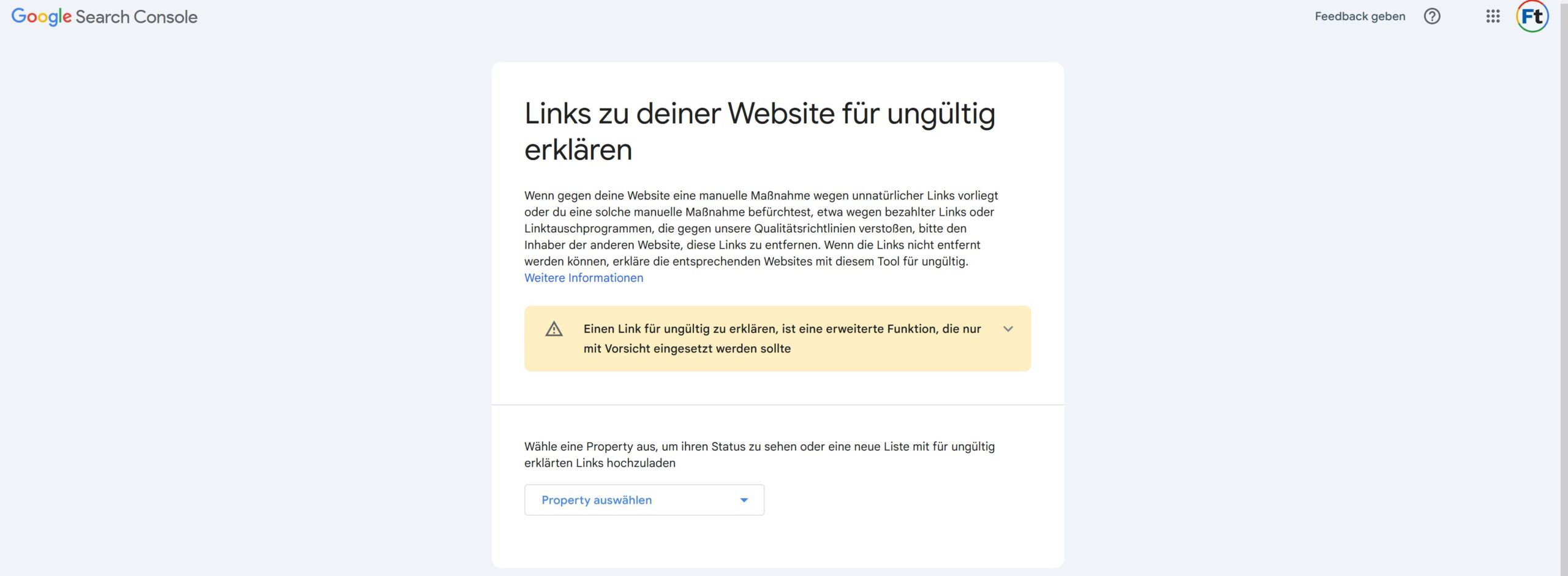 Google Disavow Tool Bild