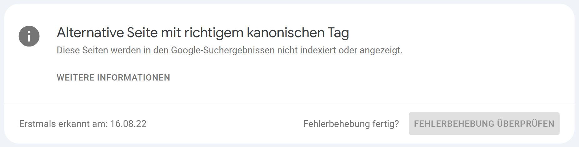 Alternative Seite mit richtigem kanonischen Tag