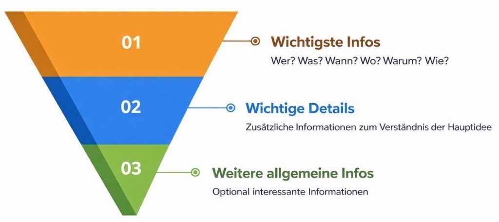 Umgedrehte Pyramide Informationsfluss für SEO