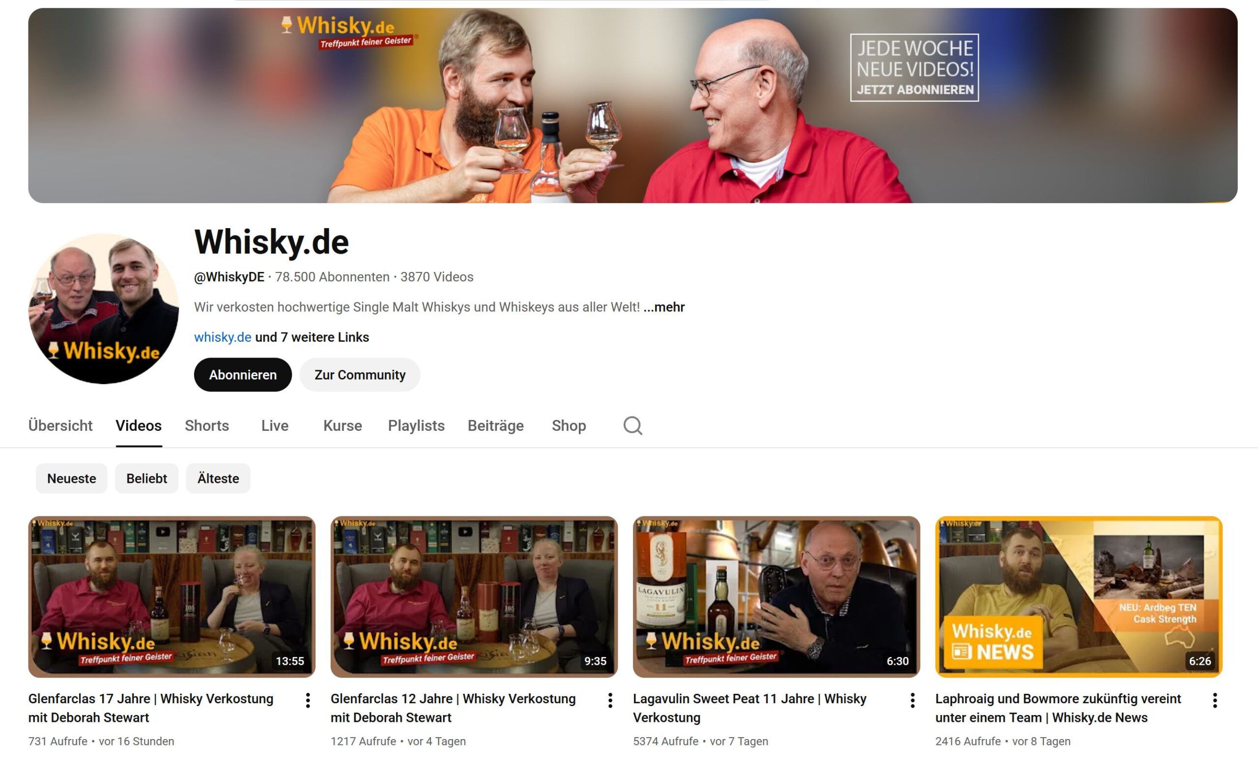 Beispiel youtube.com/@WhiskyDE/videos.de